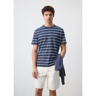 T-shirt coton à rayures MANGO MAN