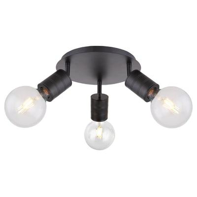 Plafonnier rond 3 ampoules en métal design industriel HERMINE GLOBO LIGHTING