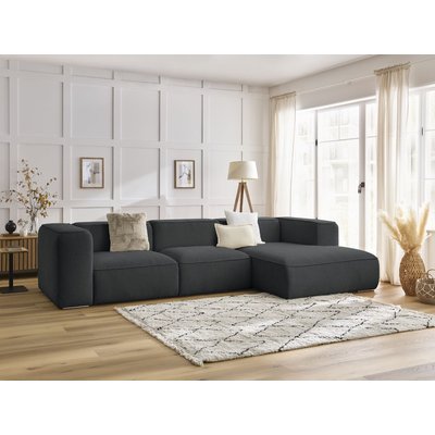 Canapé d'angle fixe 4 places en tissu texturé, ZEPHYR BOBOCHIC