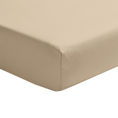 Drap housse uni en percale de coton, bonnet de 35cm, PREMIÈRE ESSIX