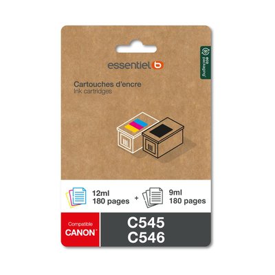 Cartouche d'encre C545/C546 Noir + 3 Couleurs ESSENTIEL B