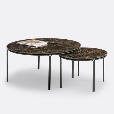 Lot de 2 tables basses rondes effet marbre, Chici LA REDOUTE INTERIEURS