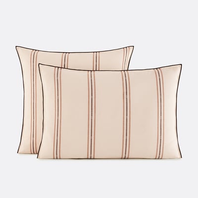 Funda de almohada de algodón lavado, a rayas, BRAVA LA REDOUTE INTERIEURS