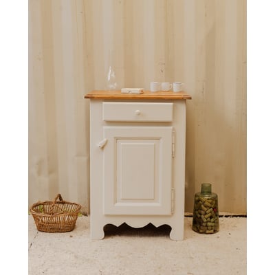 Petit buffet en bois blanc Gilbert N°1784 - Bon état DEBONGOUT