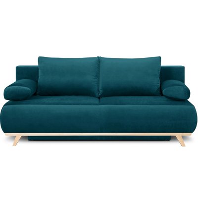 Canapé convertible 3 places en velours avec coffre - LARIA HOMIFAB