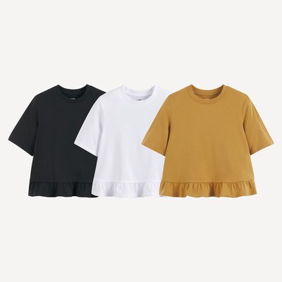 Lot de 3 T-shirts avec volant LA REDOUTE COLLECTIONS