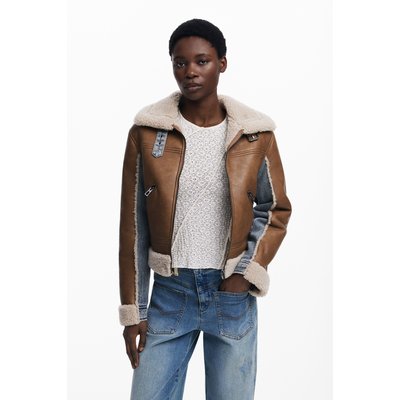 Veste combinée en peau lainée DESIGUAL