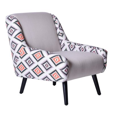 Fauteuil rétro en tissu bicolore - FLORIDE MATHI DESIGN