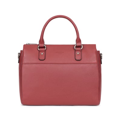 Sac à Main Mandarin Motif Rouge Bordeaux - Poignées En Bois - Neuf Sans étiquette