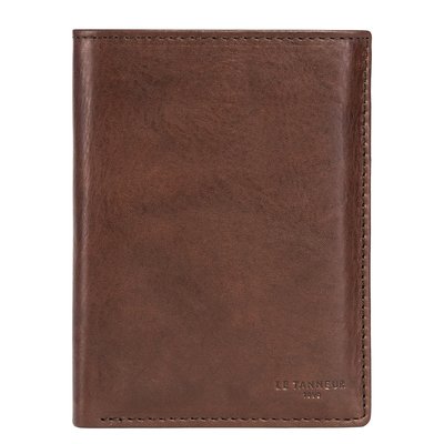 Portefeuille vertical zippé 3 volets moyen modèle en cuir huilé GARY LE TANNEUR