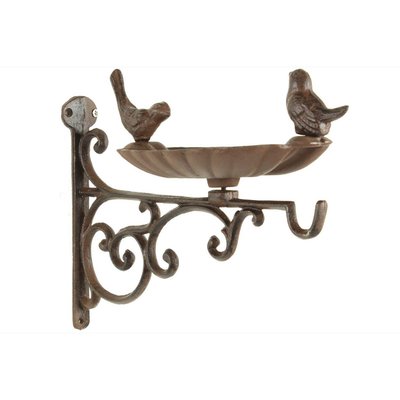 Crédence Abreuvoir Oiseaux Fonte Marron DECORATION D’AUTREFOIS