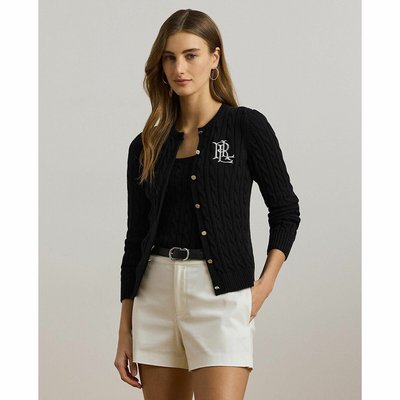 Cárdigan trenzado abotonado de cuello redondo RALHAN LAUREN RALPH LAUREN