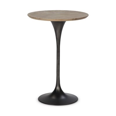 Table haute en bois d'orme, ronde, Meriden RECOLLECTION