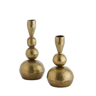 Lot de 2 bougeoirs en laiton MADAM STOLTZ