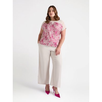 T-shirt en tissu uni sur la partie supérieure et imprimé tacheté sur la partie inférieure FIORELLA RUBINO
