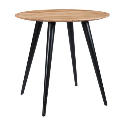 Table ronde 2 personnes en acacia et pieds en métal  D80 cm - MODASA RENDEZ-VOUS DÉCO
