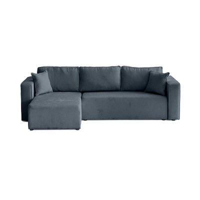 Canapé d'Angle Convertible en Velours côtelé plat 4 places - TOPAZE LISA DESIGN