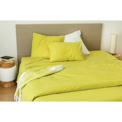 Housse de couette unie en coton Lavé TOISON D OR