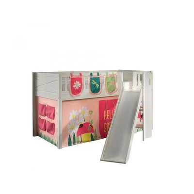 Scott Lit Mezzanine Toboggan et Rideau Spring Trois Sacs Rangement VIPACK