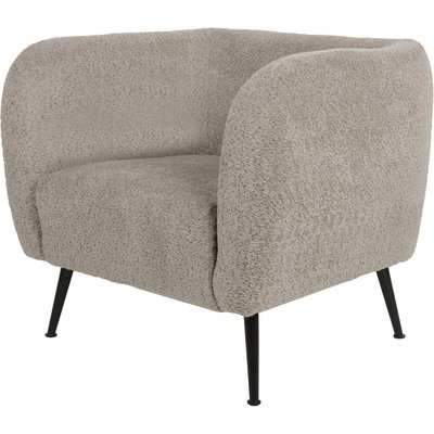 Fauteuil buster vison doux en bois et métal design cosy RECOLLECTION