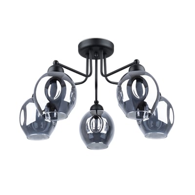Lustre Acier Noir E27 5 Fillan EDEN