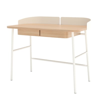 Bureau en chêne et métal coloré, VICTOR HARTO