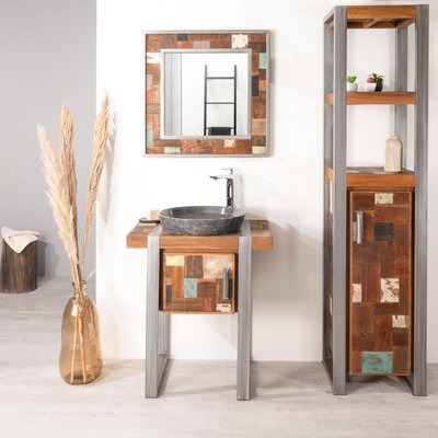 Meuble teck métal rectangle 70 cm FACTORY WANDA COLLECTION