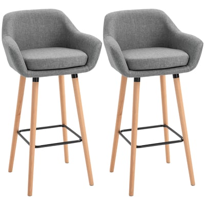 Tabouret de bar Lin Gris foncé HOMCOM