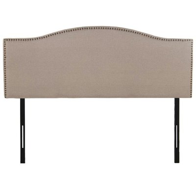 Tête de lit tissu beige cloutée 160x7x122cm WADIGA