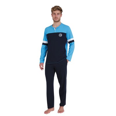 Pigiama bicolore scollo con patta ATHENA