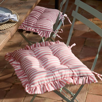 Set of 2 Millie Ruffle Indoor/Outdoor Seat Pads WYLDER
