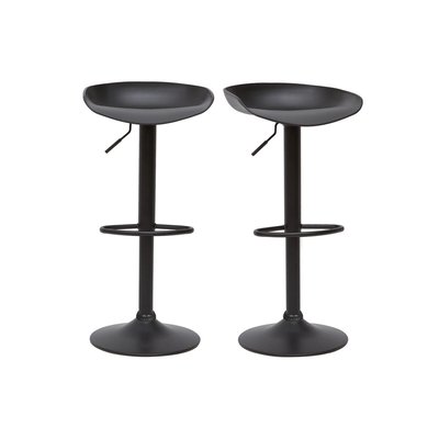 Tabourets de bar réglables design noirs H65 cm (lot de 2) PEBBLE MILIBOO