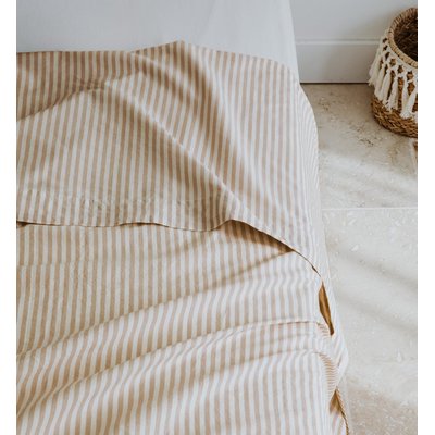 Drap plat 1 personne Percale de Coton Bio RAYÉ KADOLIS
