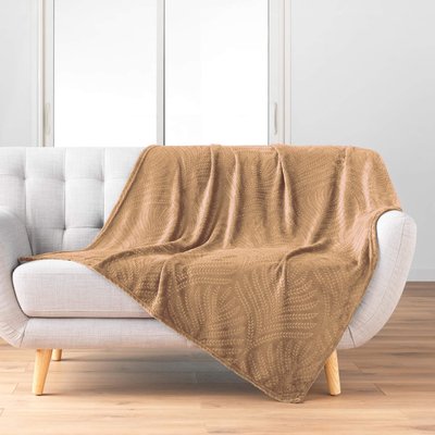 Plaid flanelle relief unie Nelia DOUCEUR D'INTÉRIEUR