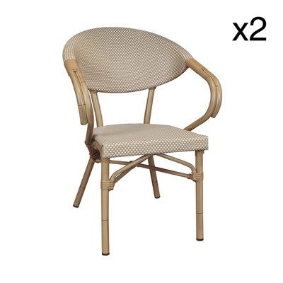 Lot de 2 fauteuils de table extérieur en textilène, AMALFI NOW'S HOME