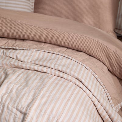 Hebden Quilted Stripe 100% Cotton Bedspread - 150x200cm YARD