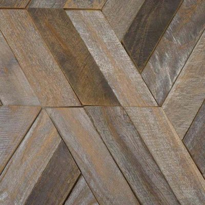 Parement en teck recyclé hexagonal plaque 28x24 cm WANDA COLLECTION