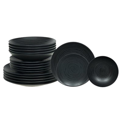 Service d'assiettes 18 pièces Black Sand TABLE PASSION