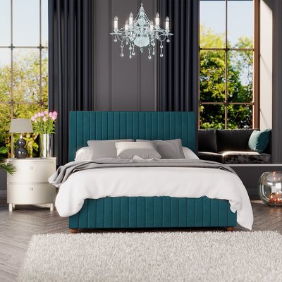 Estella Velvet Luxury Vertical Tufted Storage Ottoman Bed LAURENCE LLEWELYN-BOWEN