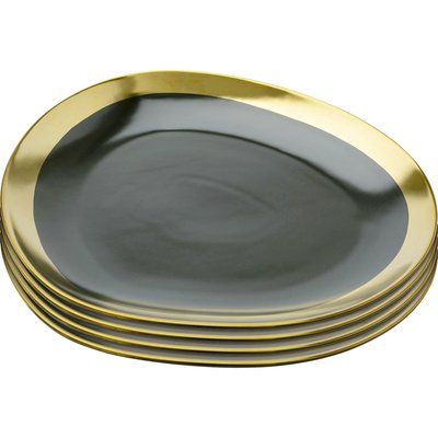 Lot de 4 assiettes plates, VIBRATIONS KARE DESIGN