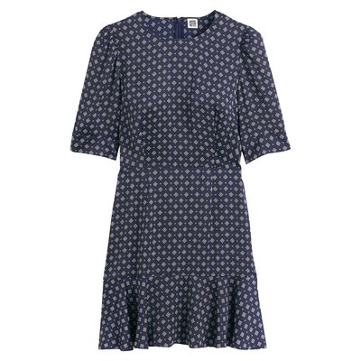Graphic Print Mini Dress in Satin LA REDOUTE COLLECTIONS