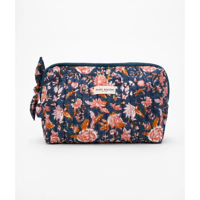 Trousse de toilette en coton matelassé Goa Lagon BINDI ATELIER