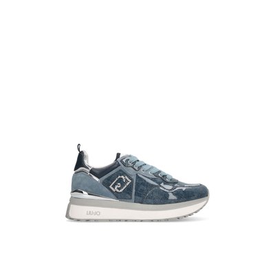 Sneakers à plateforme en denim brillant LIU JO