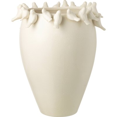 Vase décoratif  en argile avec oiseaux en relief élégant RECOLLECTION