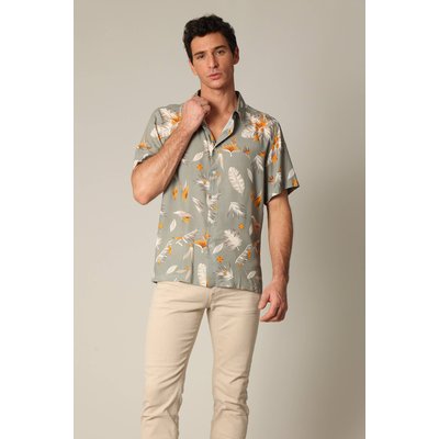 Chemise classique en viscose avec imprimé tropical coloré PEARL DEELUXE