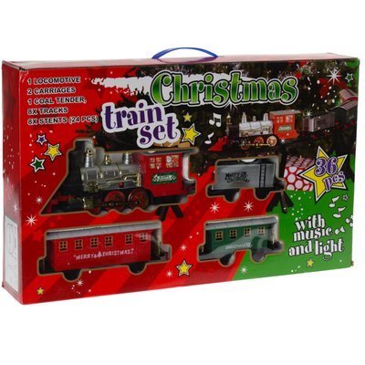 Train de Noël électrique pour décoration pied de sapin - 36 pièces WADIGA