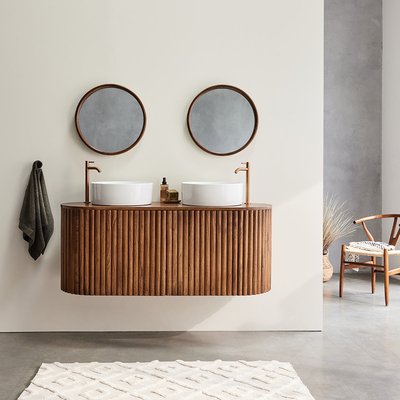 Meuble de salle de bain en mindi massif 140 cm  TRINIDAD BERAH GETAH
