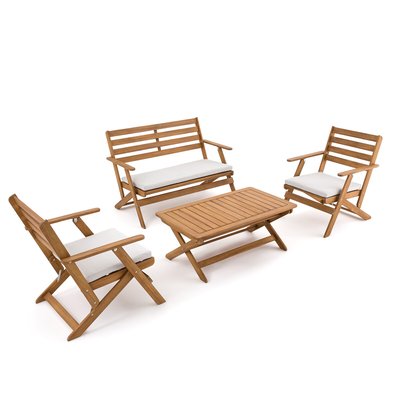 Salon de jardin pliant en acacia, Solara LA REDOUTE INTERIEURS