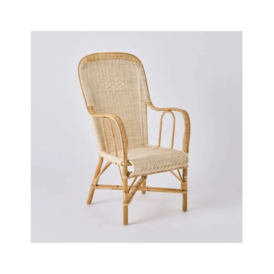Fauteuil en rotin haut dossier MARCEL KOK