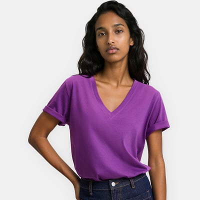 T-shirt loose col V, manches courtes LA REDOUTE COLLECTIONS